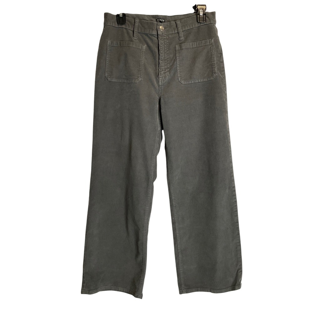 J. Crew Lizzie High Rise Pants Micro Corduroy‎ Wide Leg Patch Pocket Preppy 28